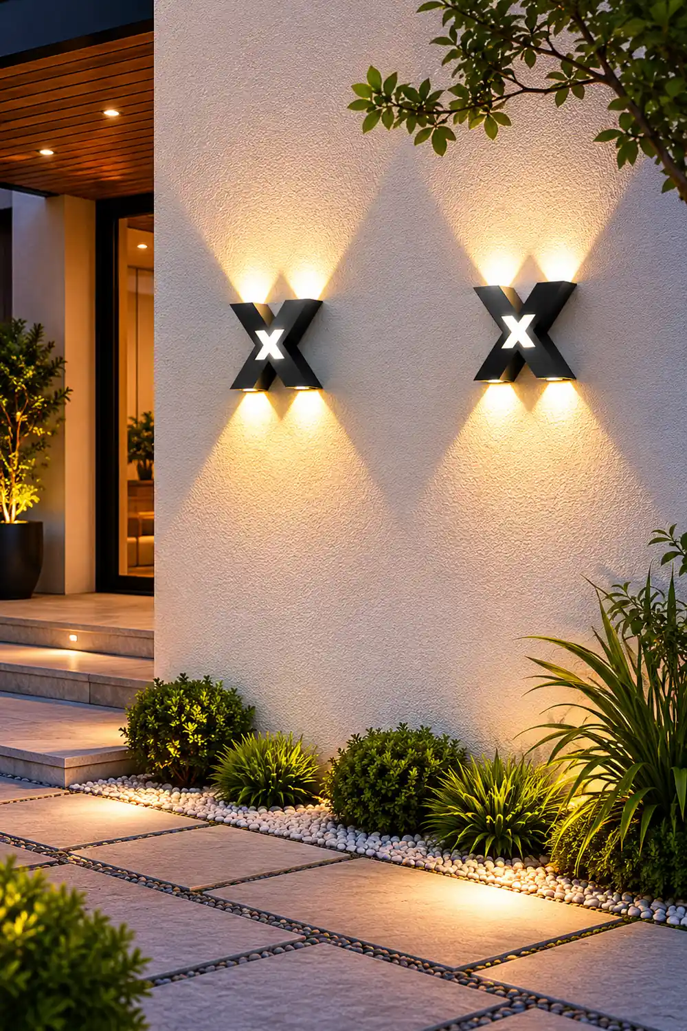 X Shape Creative Waterproof LED Black Modern Outdoor Wall Lamp Exterior Lights - Lumpaz