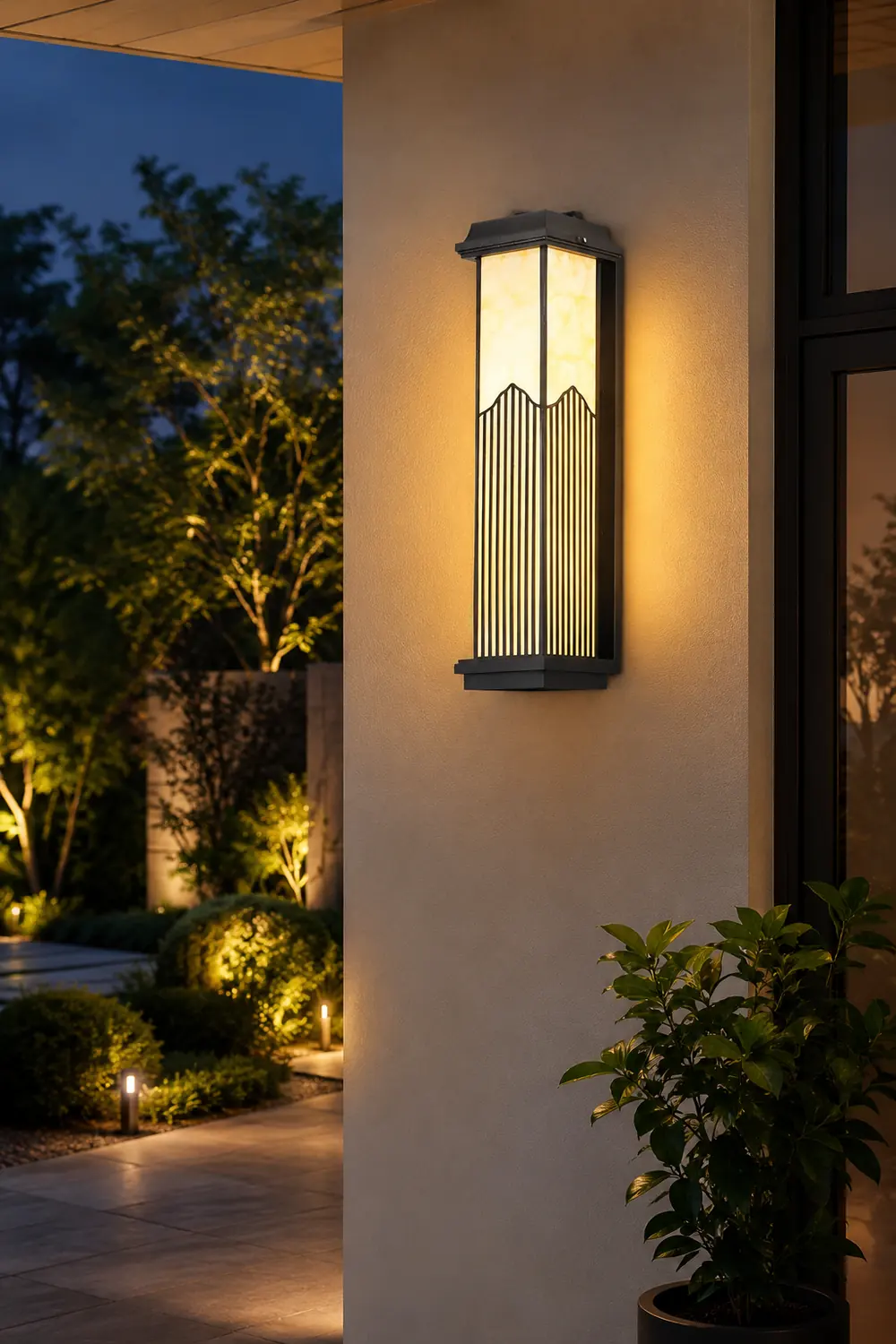 Waterproof Solar Powered Automatic Charging Outdoor Wall Lights with Remote - Lumpaz