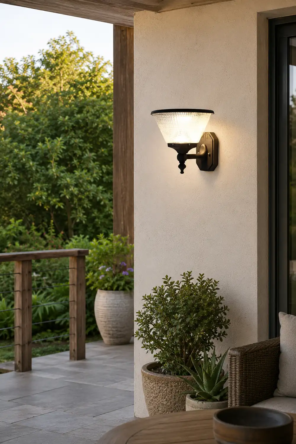 Round Waterproof LED Three Step Dimming with Remote Solar Wall Lights - Lumpaz