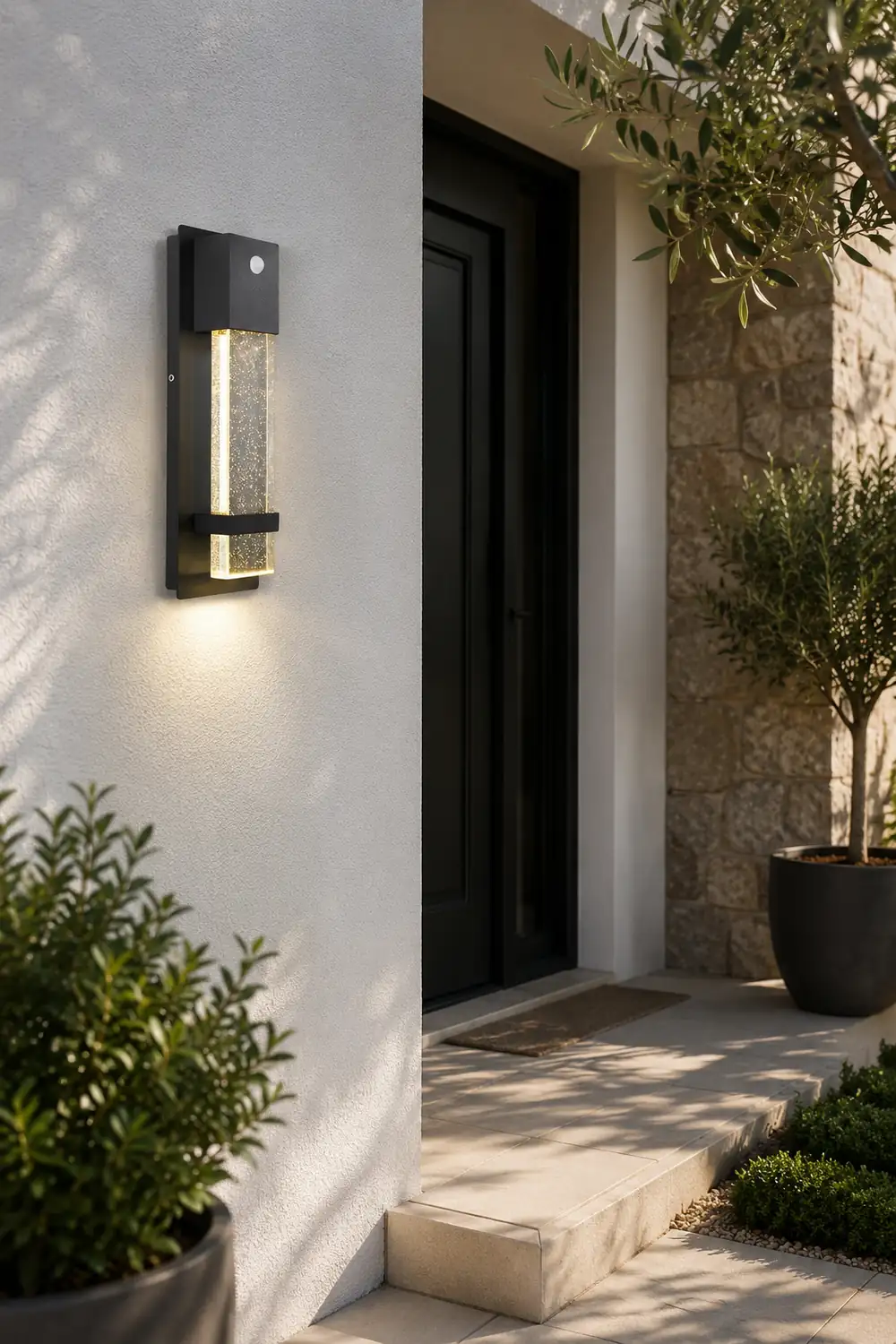 Minimalist Crystal Bubble Glass Waterproof LED Motion Sensor Wall Lamp - Lumpaz