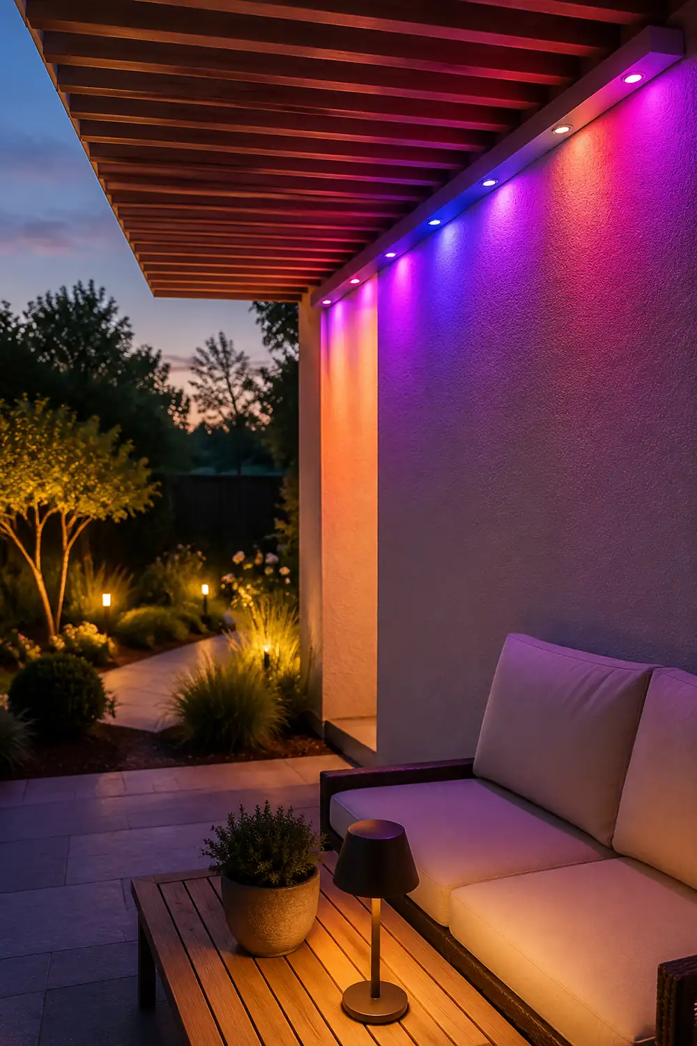 RGBW 12V Aluminum Waterproof LED Colorful Modern Outdoor Outline Light - Lumpaz