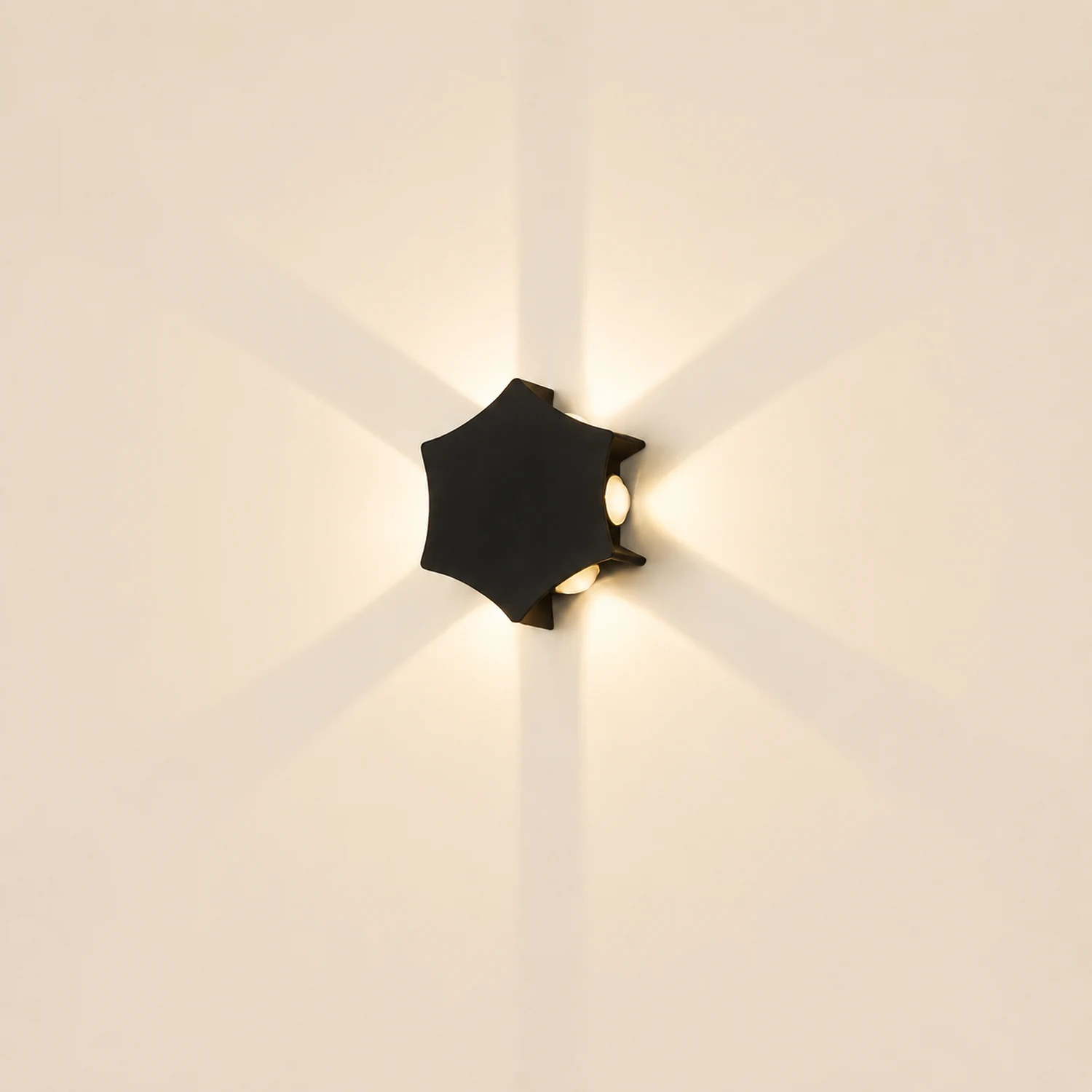 Unique Star Up and Down Lighting LED Waterproof Black Modern Wall Lamp - Lumpaz