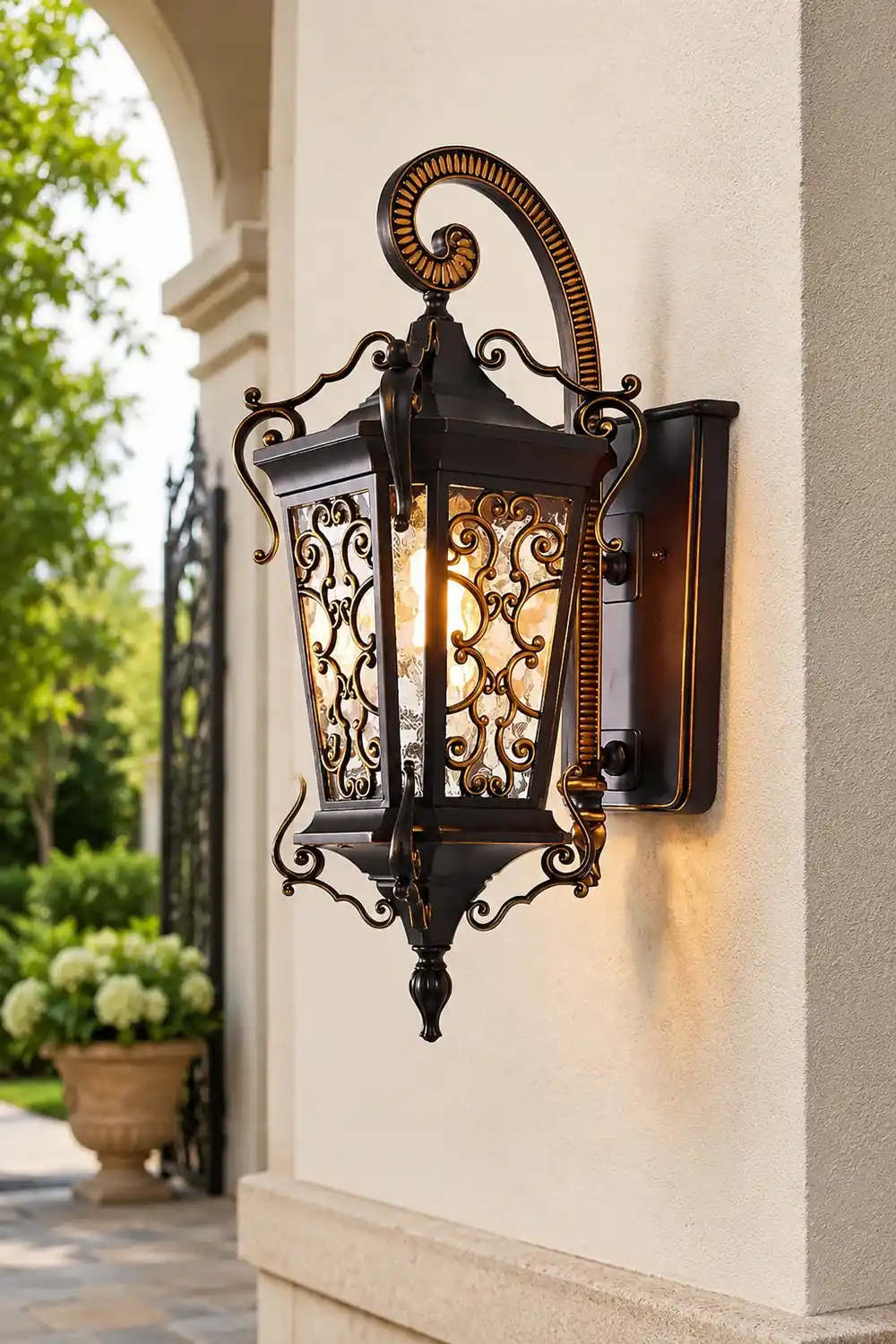 Retro Pattern Outdoor Waterproof European Style Wall Lamp Exterior Lights - Lumpaz