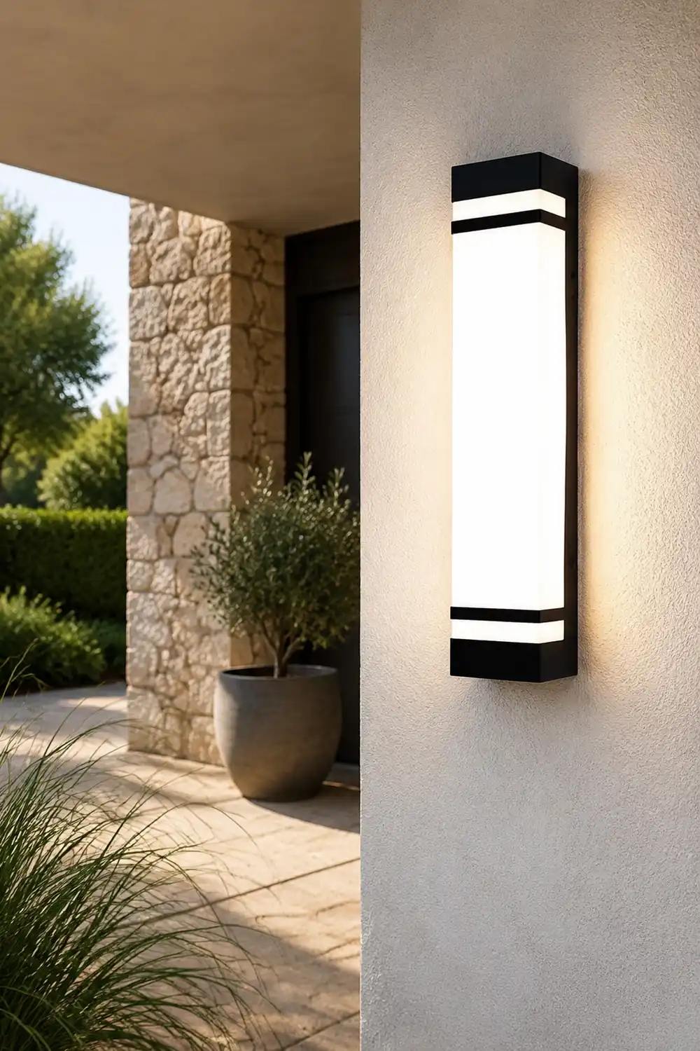 Waterproof Strip LED Black Modern Outdoor Wall Light Fixture Wall Lamp - Lumpaz