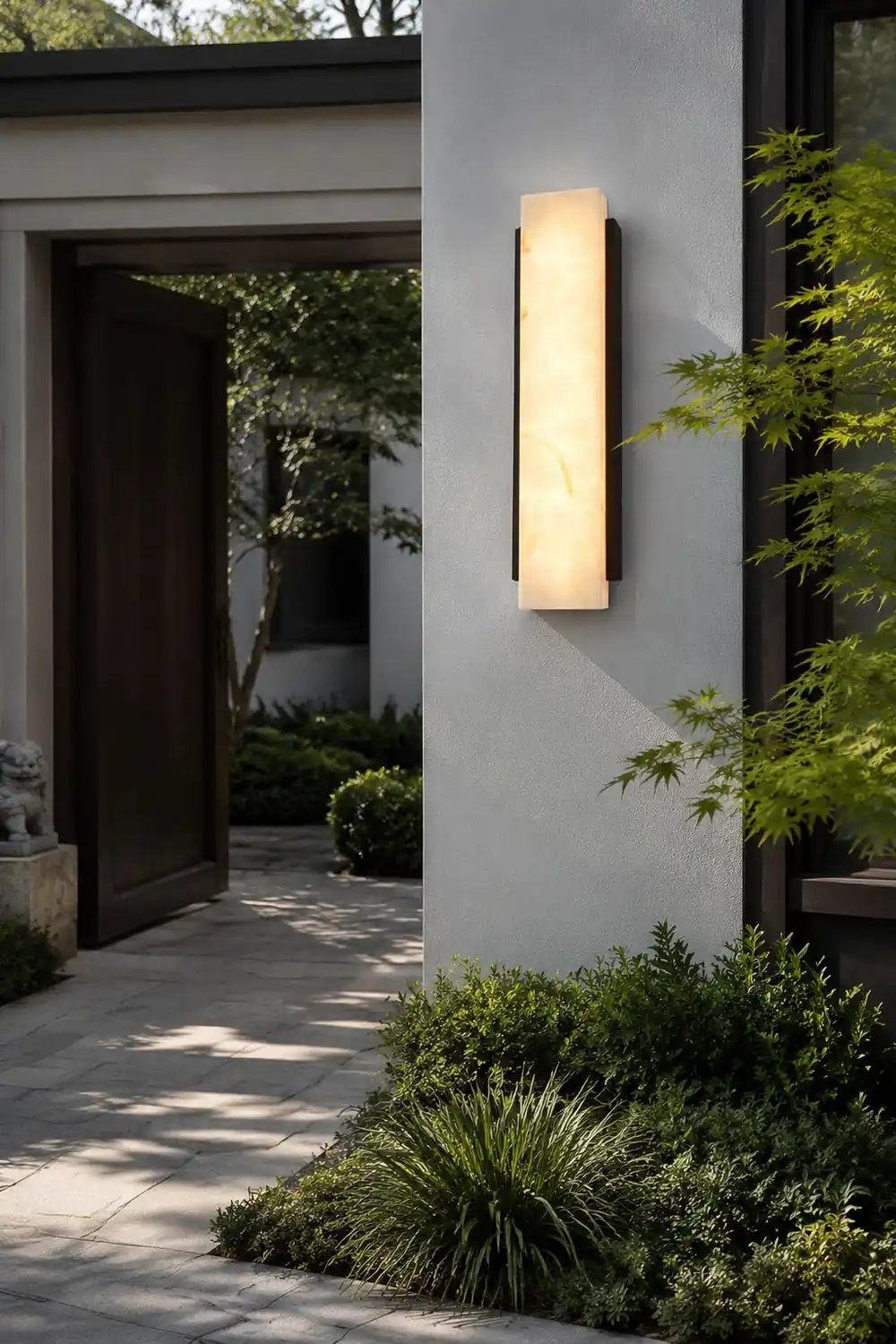Rectangular Metal LED Waterproof Black Modern Outdoor Wall Lights - Lumpaz