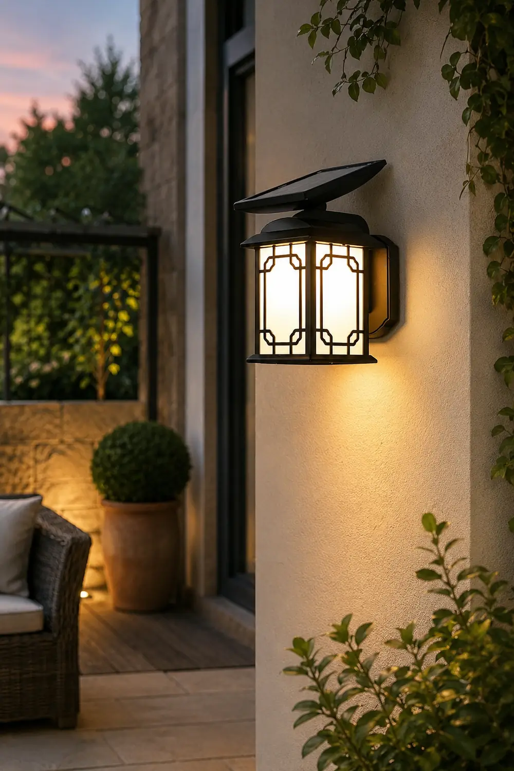 Vintage Waterproof LED Dimmable with Remote Solar Wall Lights Outdoor - Lumpaz