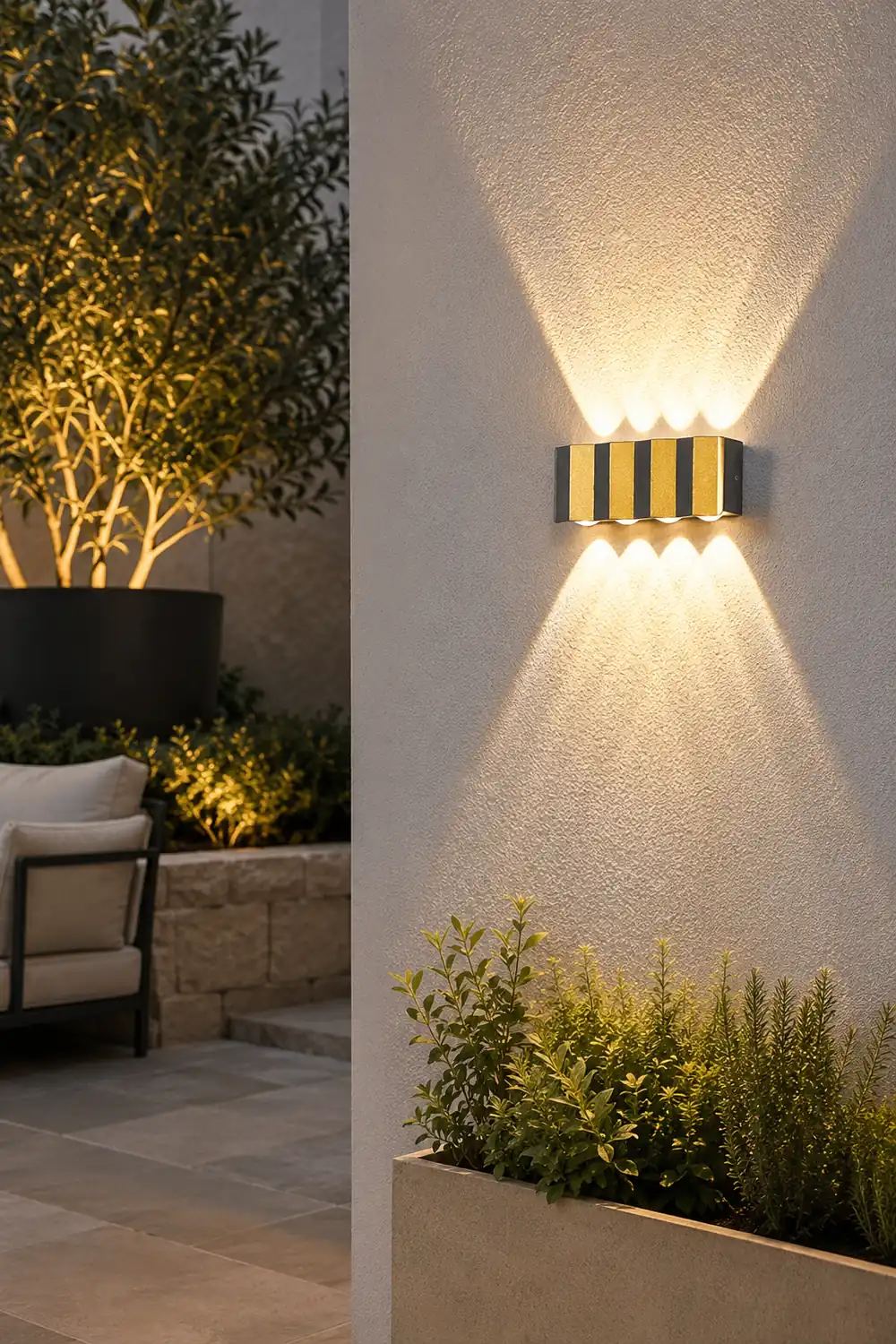 Wavy Creative Up and Down Light LED Waterproof Modern Wall Lights Fixture - Lumpaz