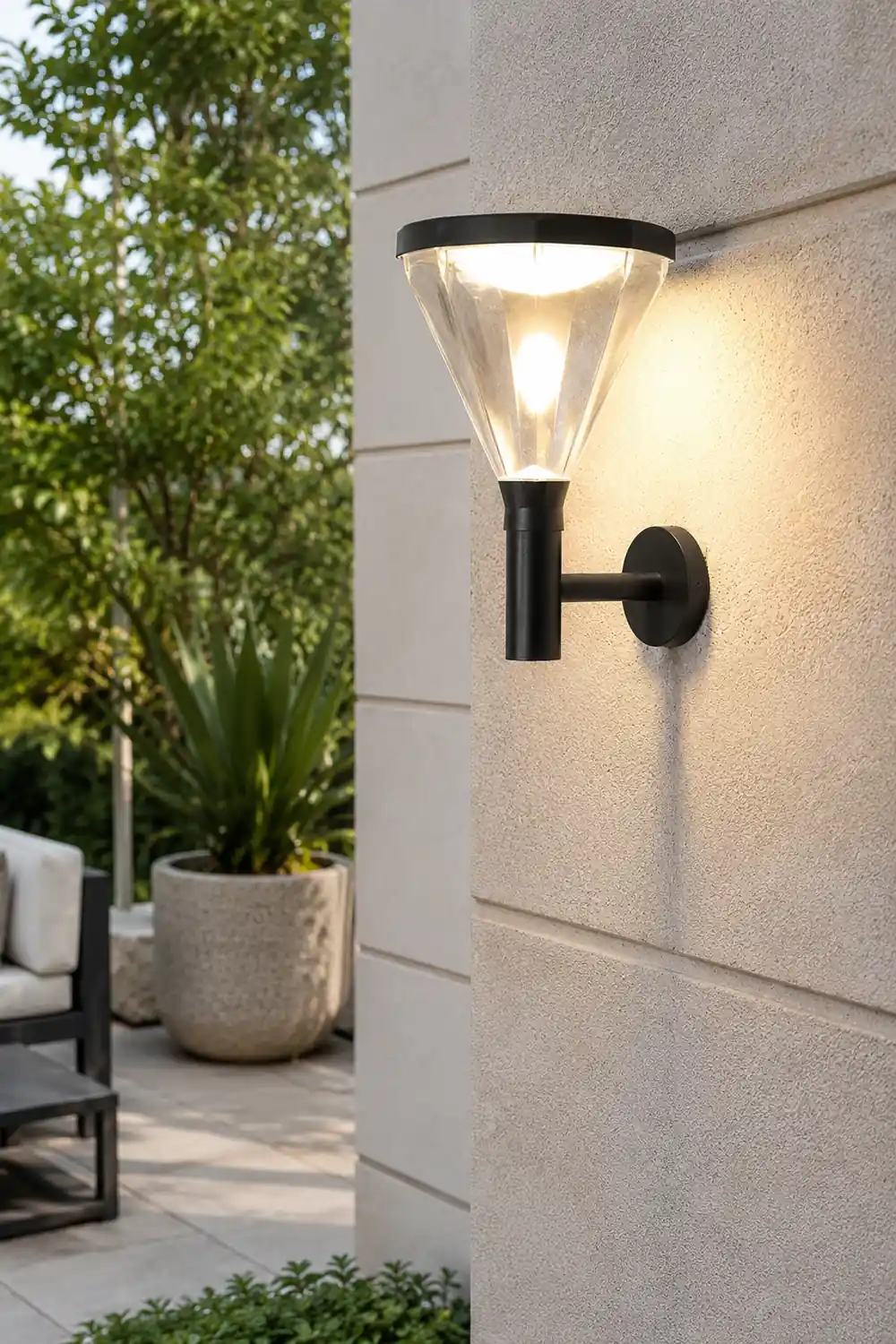 Waterproof Dimmable LED Black Modern Solar Outdoor Wall Lights Wall Lamp - Lumpaz