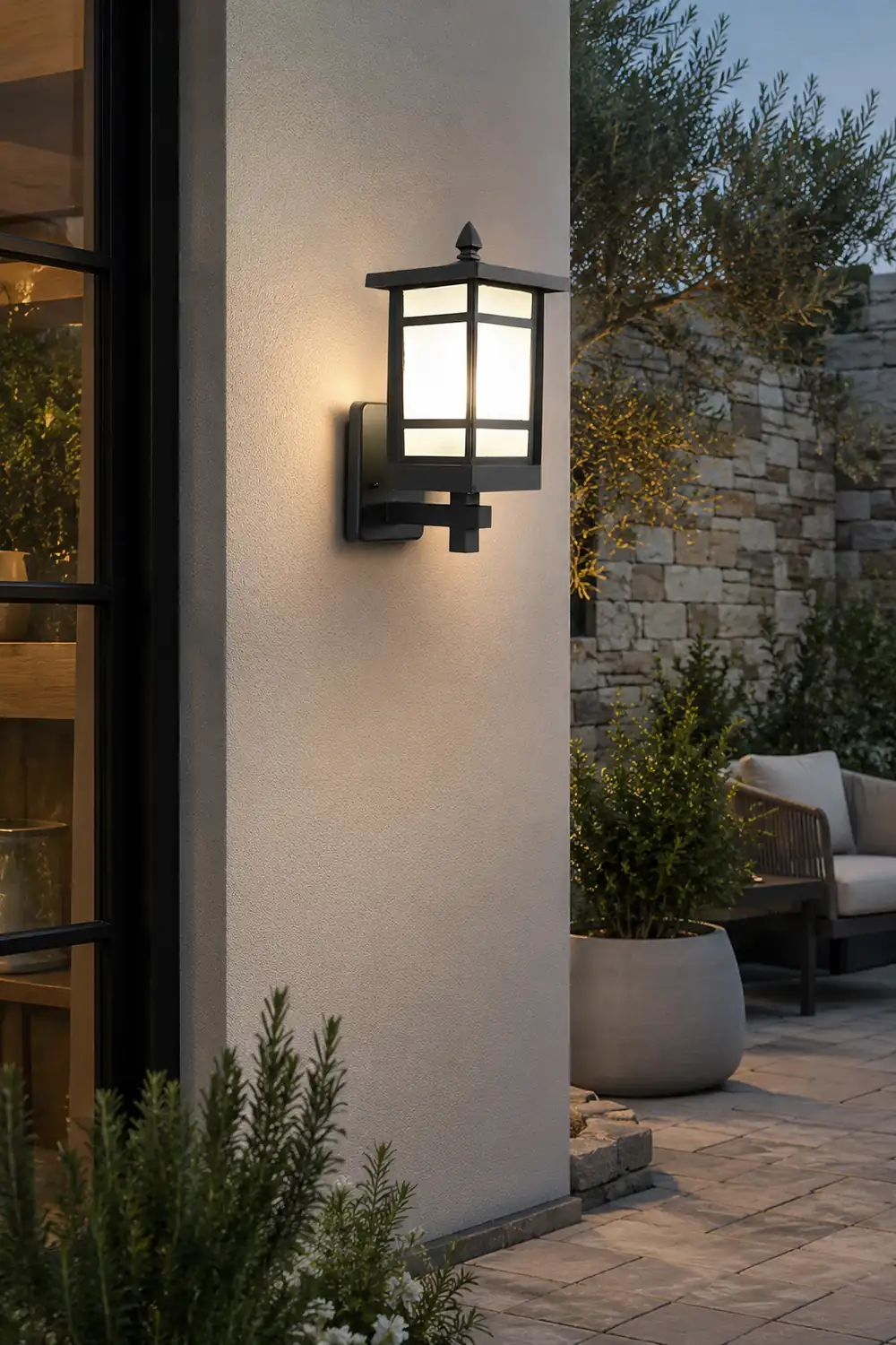 Vintage Waterproof LED Glass Matte Black Retro Wall Lamp Exterior Lights - Lumpaz