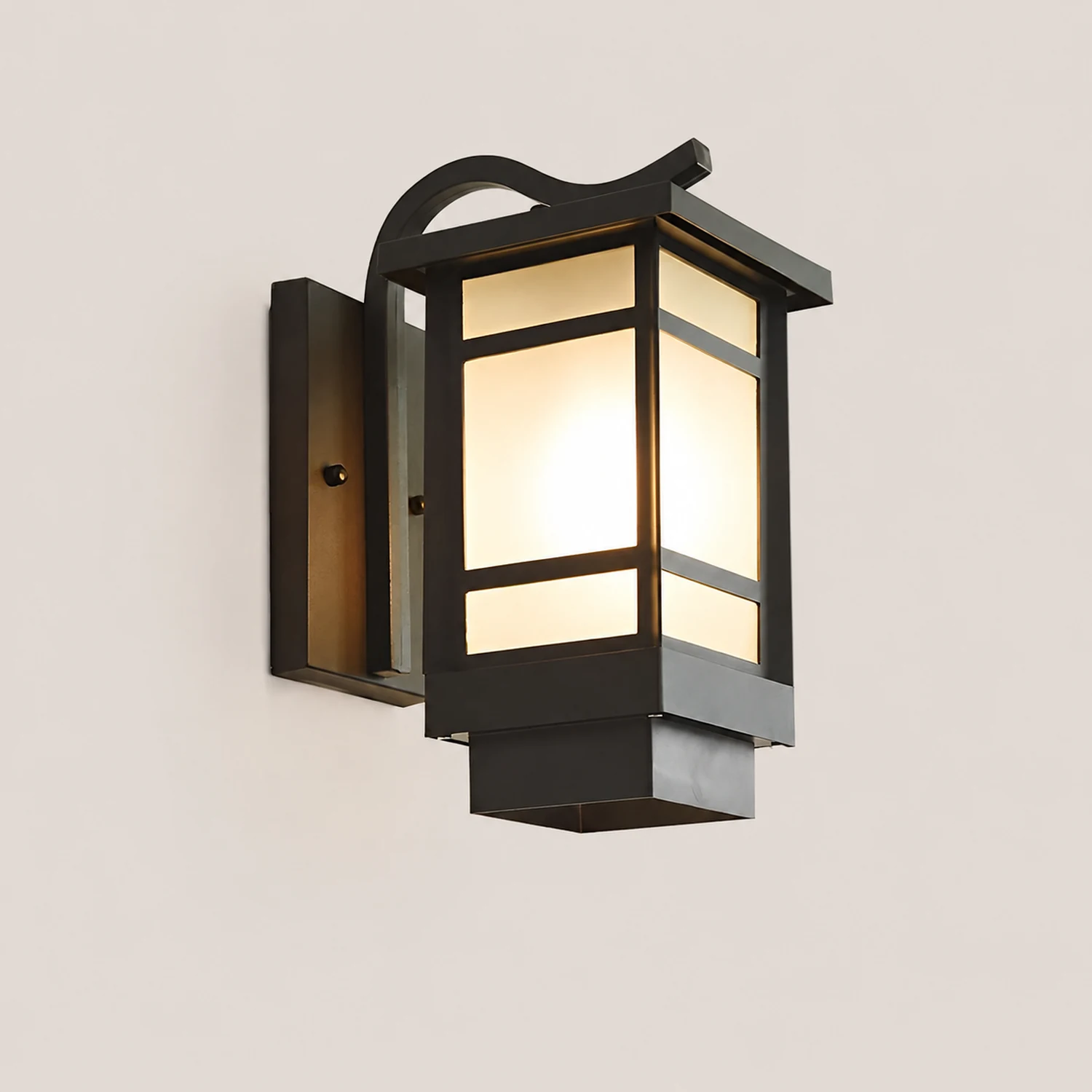 Vintage Waterproof LED Glass Matte Black Retro Wall Lamp Exterior Lights - Lumpaz