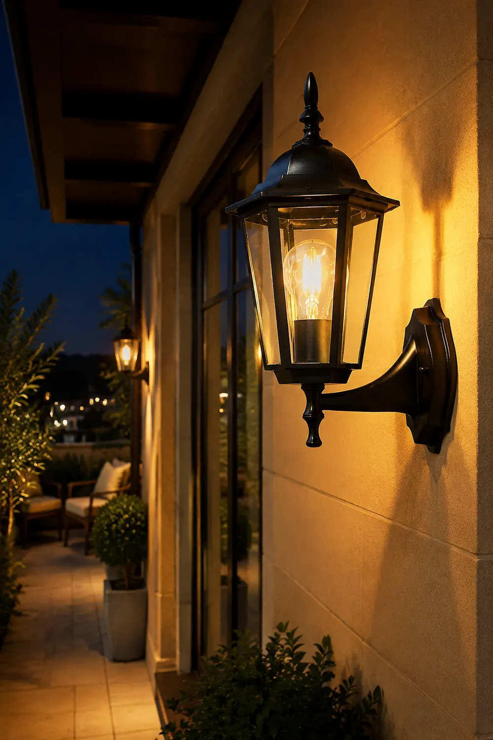Retro Hexagonal Waterproof European Style Outdoor Wall Lights Wall Lamp - Lumpaz