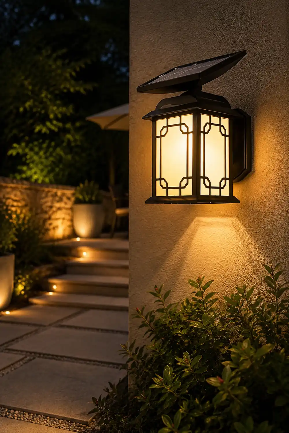 Vintage Waterproof LED Dimmable with Remote Solar Wall Lights Outdoor - Lumpaz