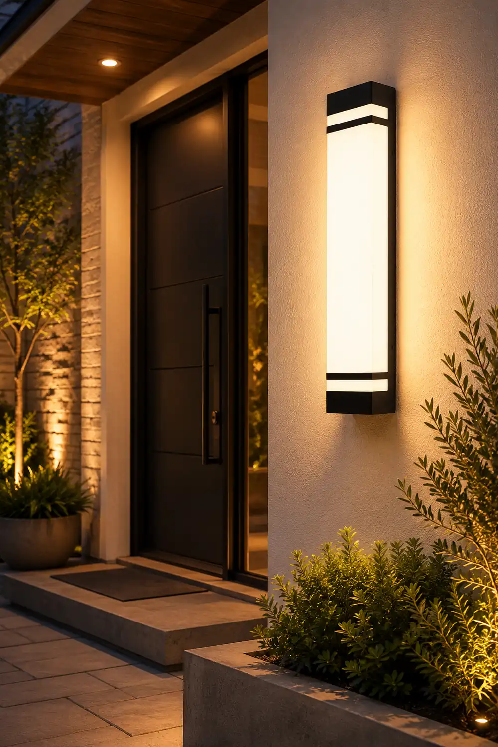 Waterproof Strip LED Black Modern Outdoor Wall Light Fixture Wall Lamp - Lumpaz