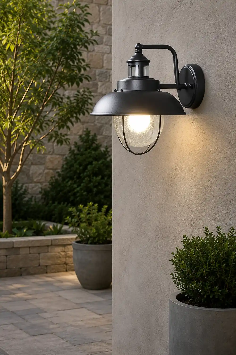 Antique Round Iron Bubbles Glass American Style Outdoor Wall Lights - Lumpaz