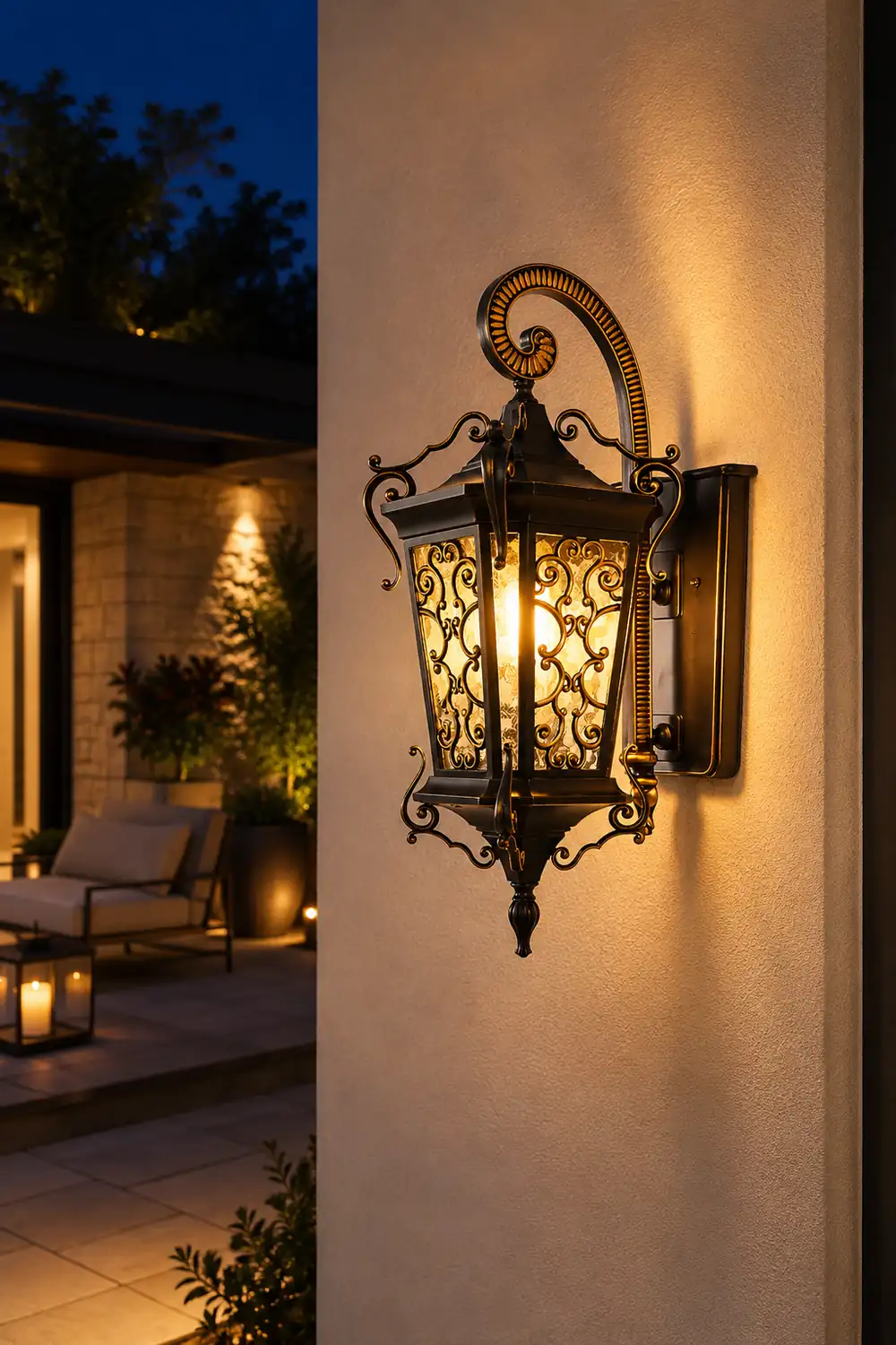 Retro Pattern Outdoor Waterproof European Style Wall Lamp Exterior Lights - Lumpaz