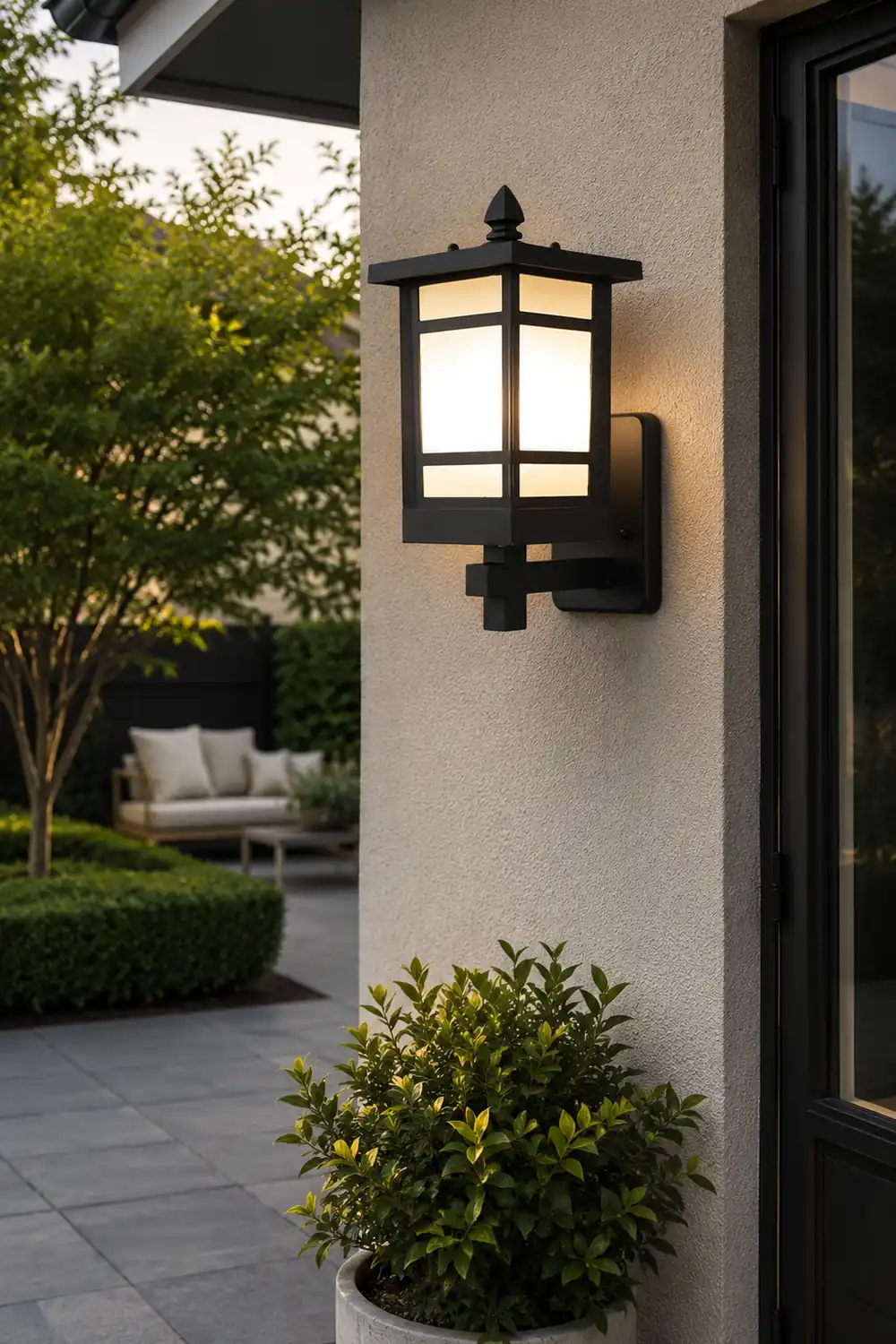 Vintage Waterproof LED Glass Matte Black Retro Wall Lamp Exterior Lights - Lumpaz