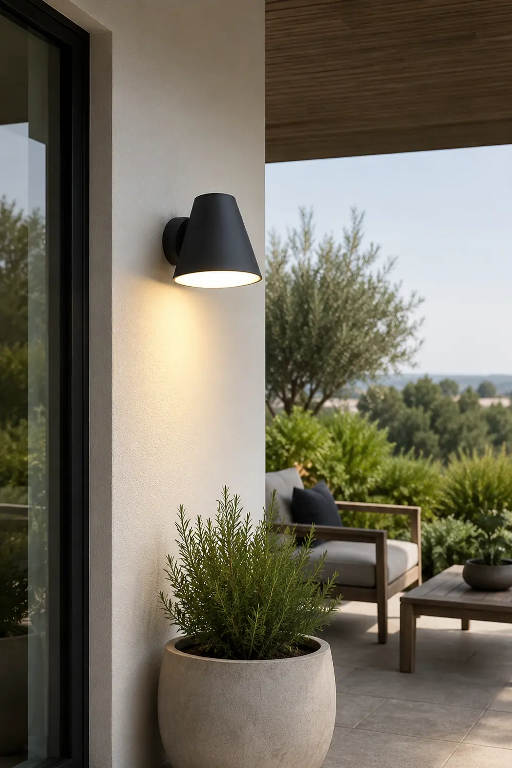 Cone Shape LED Waterproof Black Modern Outdoor Wall Lamp Exterior Lights - Lumpaz