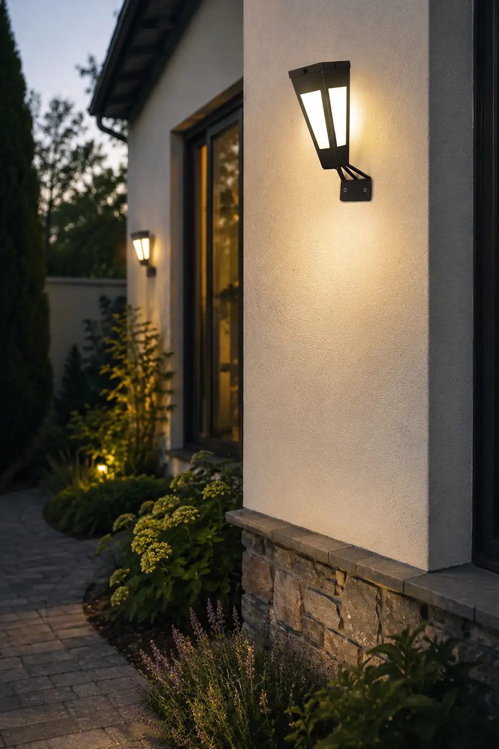 Waterproof Intelligent Metal LED Black Modern Solar Outdoor Wall Light - Lumpaz
