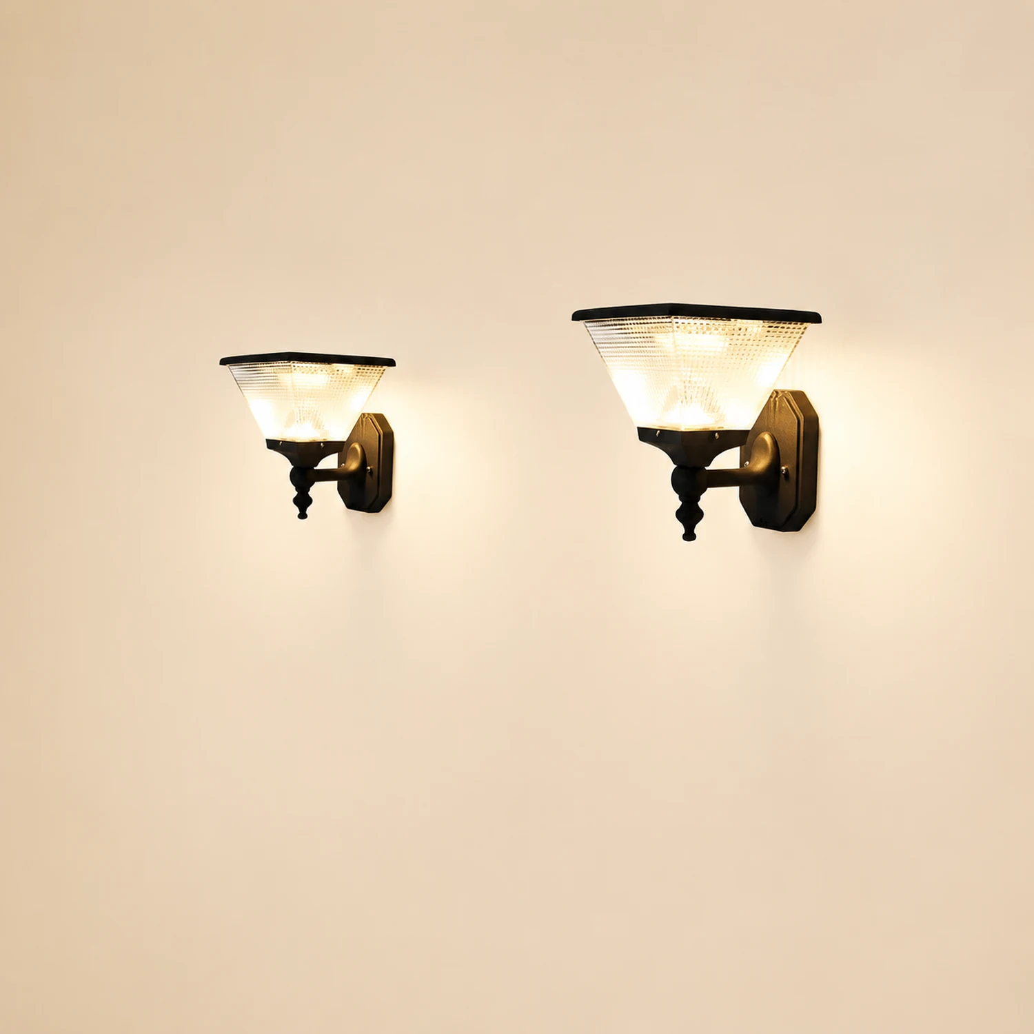Round Waterproof LED Three Step Dimming with Remote Solar Wall Lights - Lumpaz
