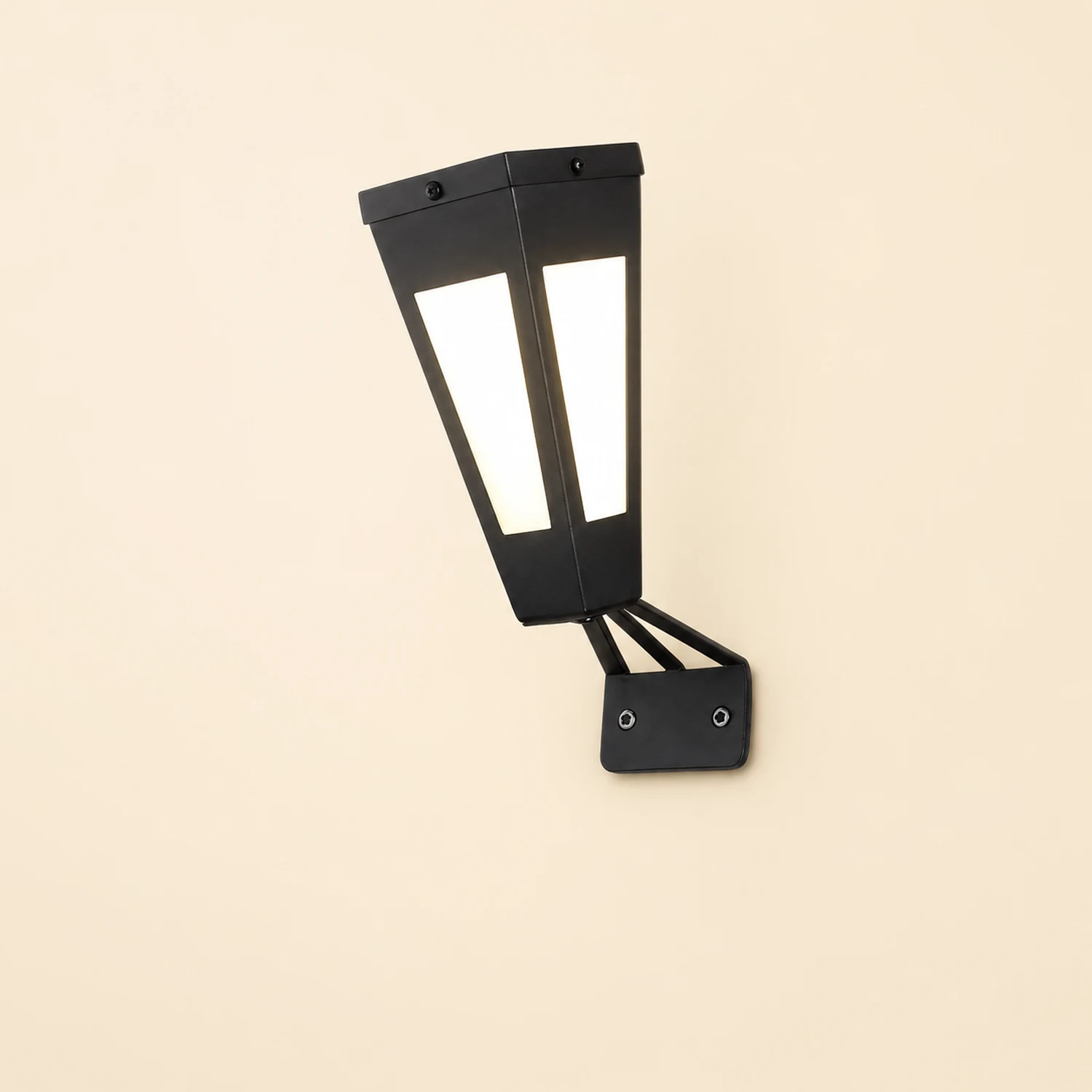 Waterproof Intelligent Metal LED Black Modern Solar Outdoor Wall Light - Lumpaz