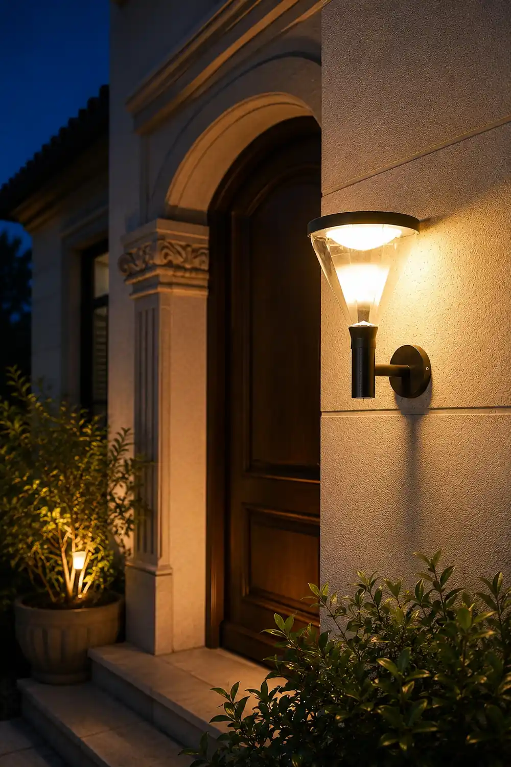 Waterproof Dimmable LED Black Modern Solar Outdoor Wall Lights Wall Lamp - Lumpaz