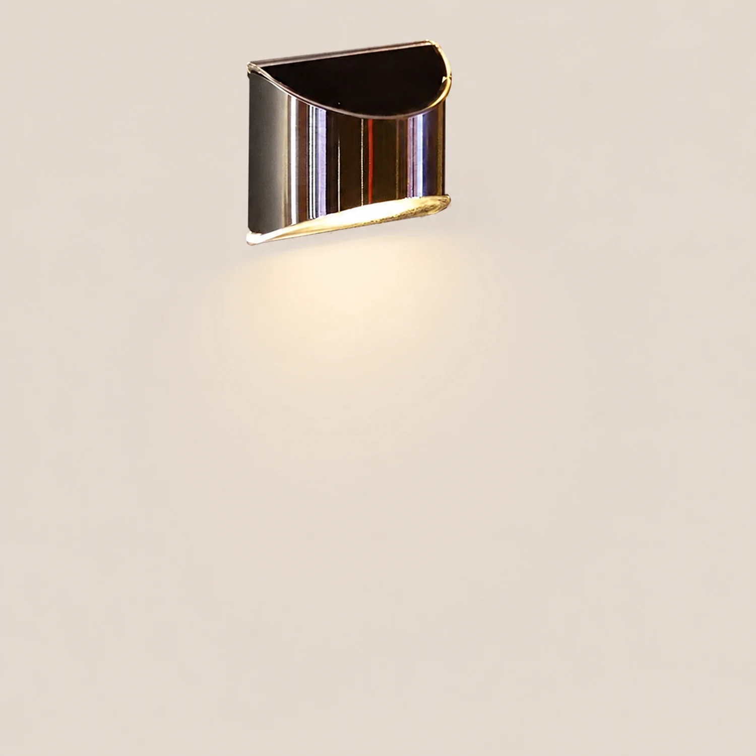 Stainless Steel Minimalist Waterproof Silver Modern Solar Wall Lamp - Lumpaz