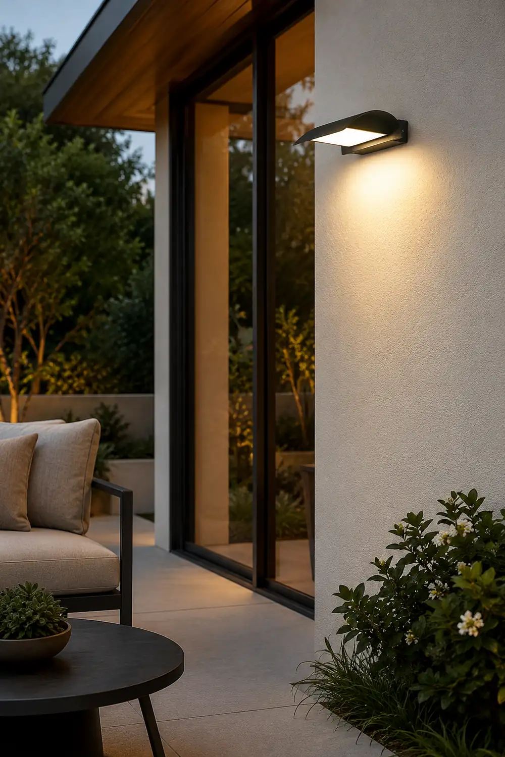 Curved Outdoor Waterproof LED Black Modern Minimalist Wall Lamp Exterior Lighting - Lumpaz