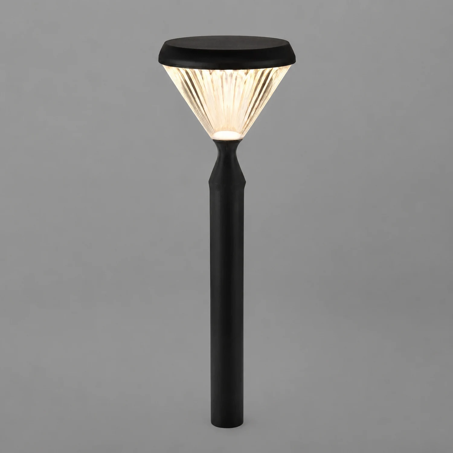 Round Waterproof Light Control LED Black Modern Solar Outdoor Lights - Lumpaz
