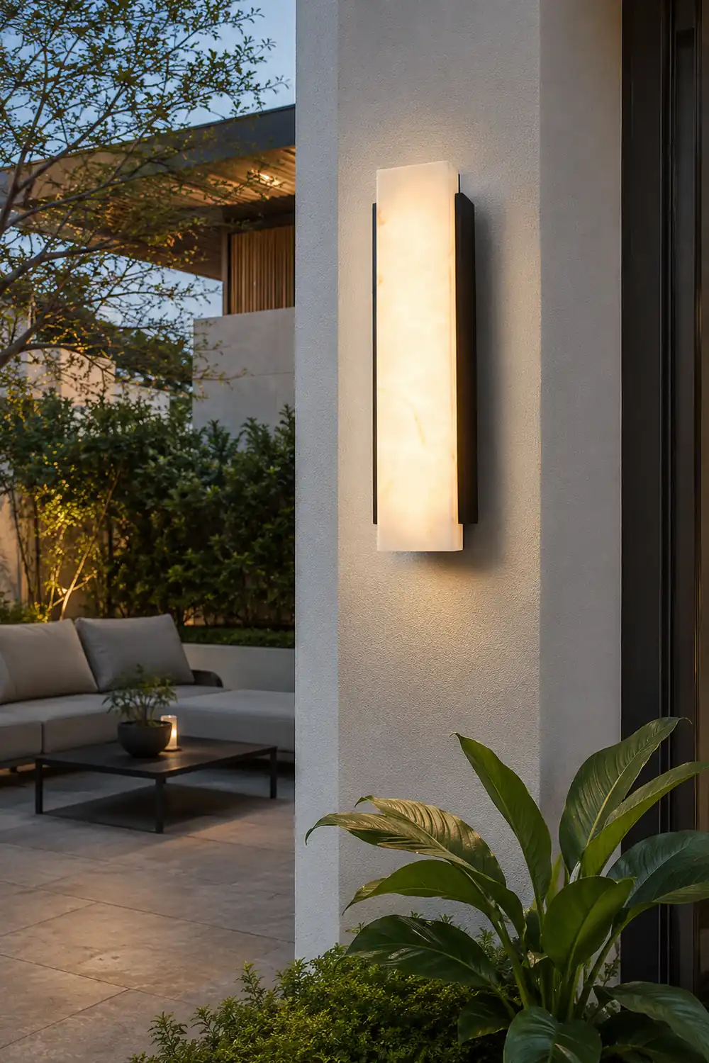 Rectangular Metal LED Waterproof Black Modern Outdoor Wall Lights - Lumpaz
