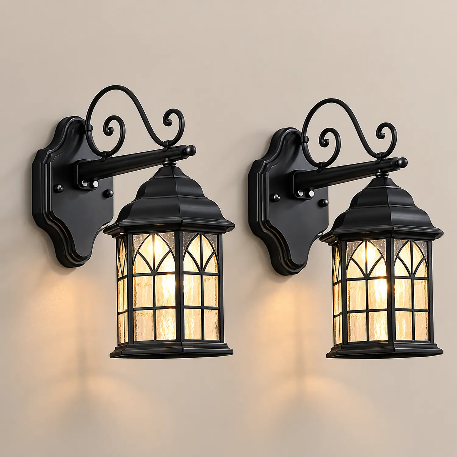 Retro Waterproof Dimmable LED Solar Wall Lamp with Remote Exterior Lights - Lumpaz