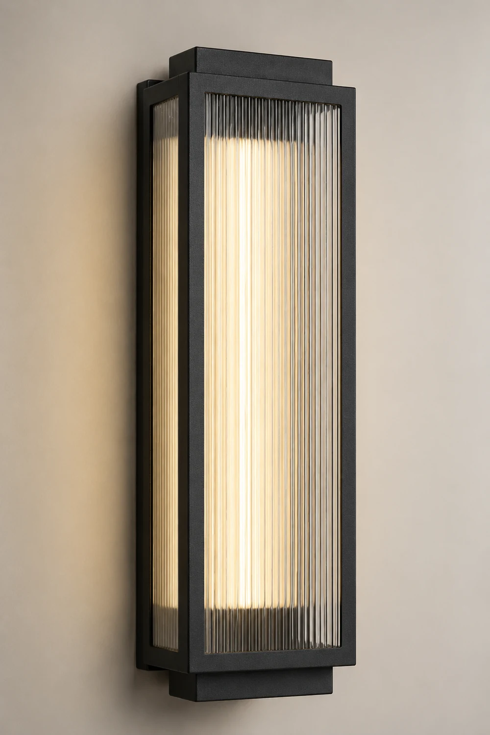 Rectangular Strip Waterproof LED Black Modern Outdoor Wall Lights - Lumpaz