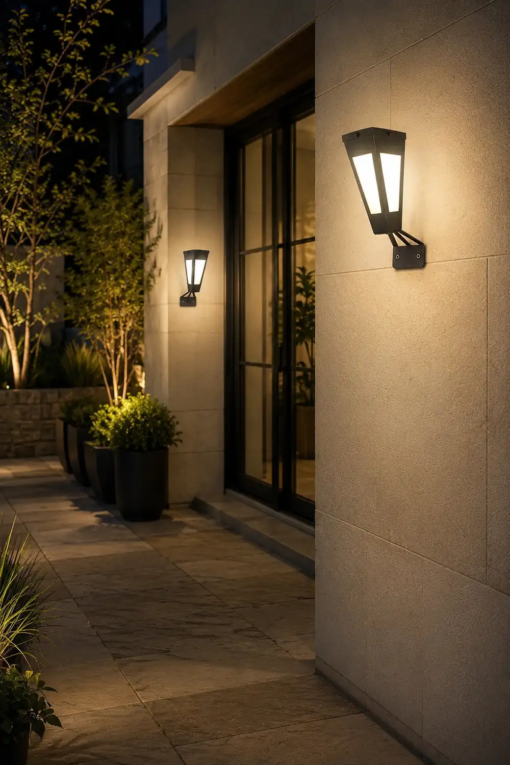 Waterproof Intelligent Metal LED Black Modern Solar Outdoor Wall Light - Lumpaz