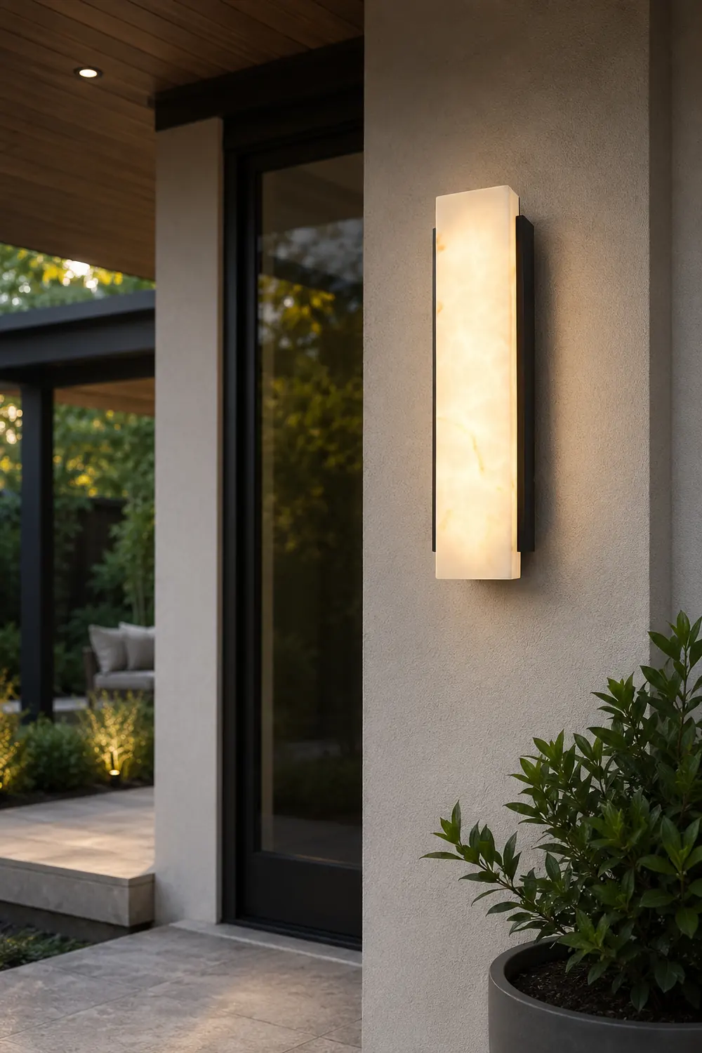 Rectangular Metal LED Waterproof Black Modern Outdoor Wall Lights - Lumpaz