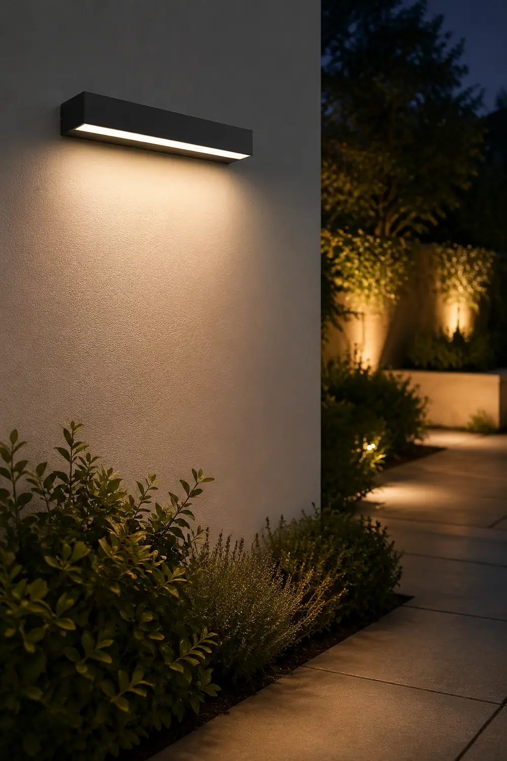 Minimalist Strip Waterproof LED Black Modern Outdoor Wall Washer Light - Lumpaz