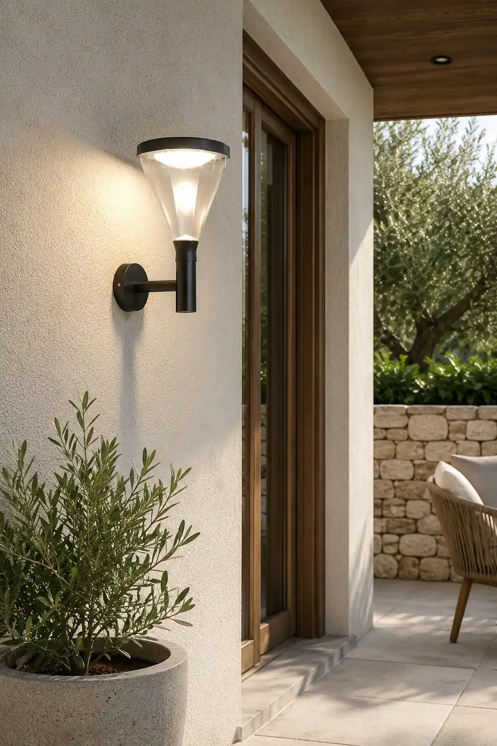 Waterproof Dimmable LED Black Modern Solar Outdoor Wall Lights Wall Lamp - Lumpaz