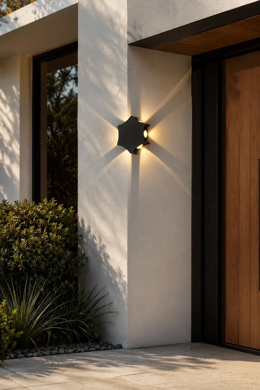 Unique Star Up and Down Lighting LED Waterproof Black Modern Wall Lamp - Lumpaz