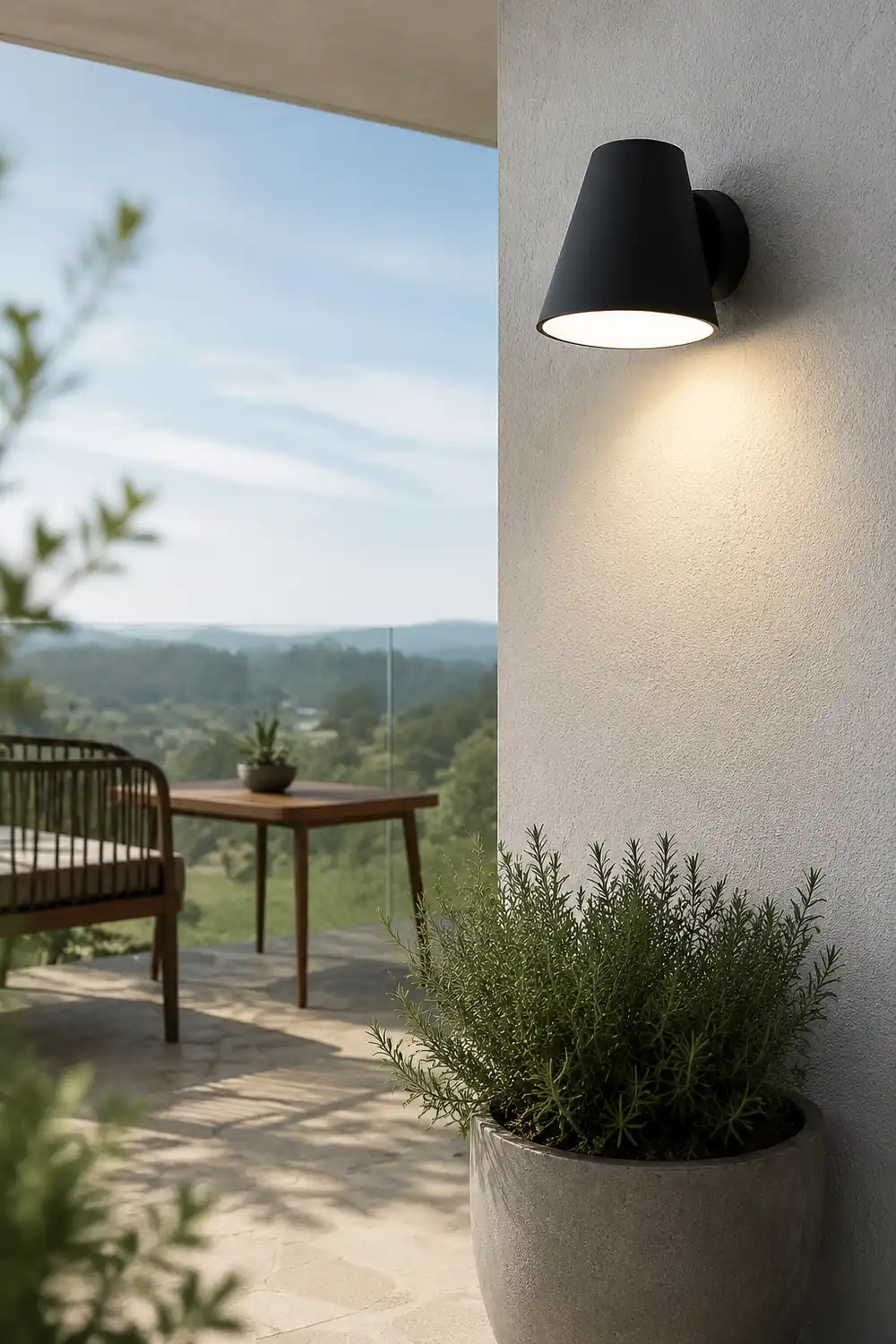 Cone Shape LED Waterproof Black Modern Outdoor Wall Lamp Exterior Lights - Lumpaz