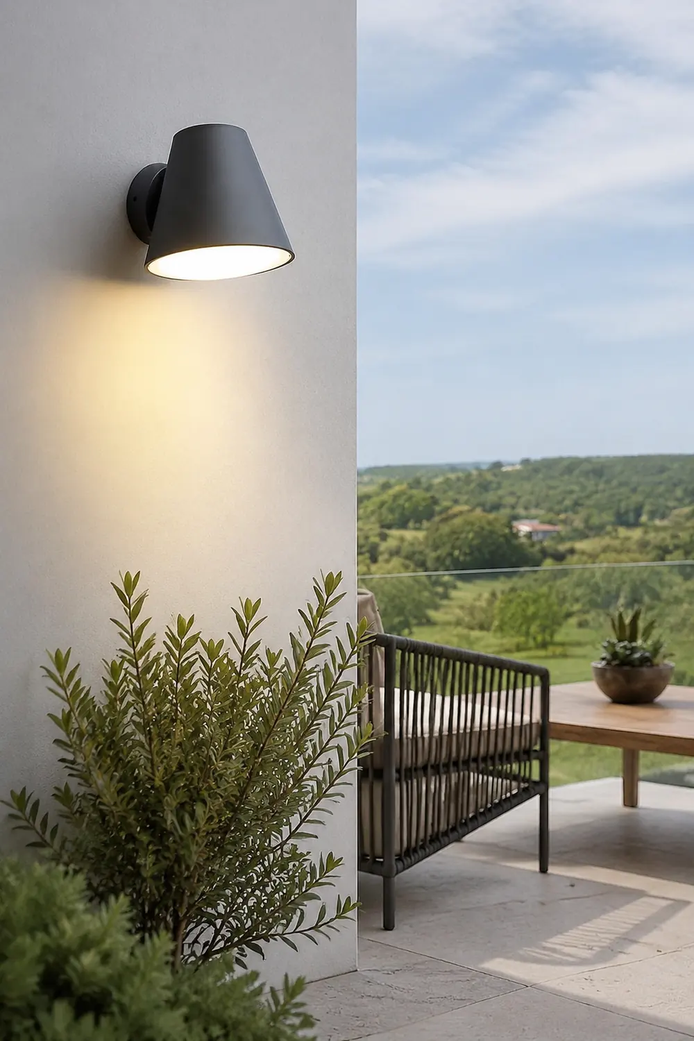 Cone Shape LED Waterproof Black Modern Outdoor Wall Lamp Exterior Lights - Lumpaz