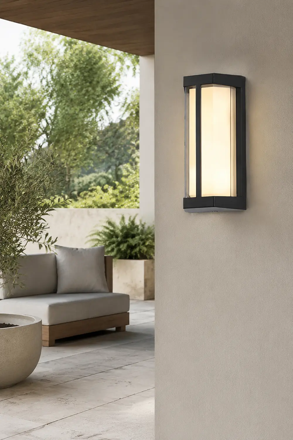 Waterproof Double Acrylic Shade LED Black Modern Outdoor Wall Lights - Lumpaz
