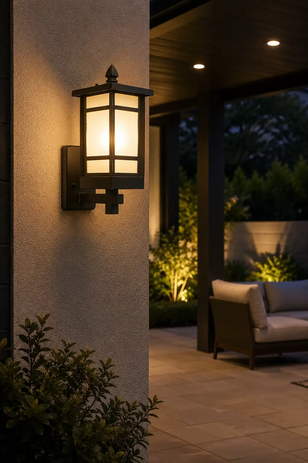 Vintage Waterproof LED Glass Matte Black Retro Wall Lamp Exterior Lights - Lumpaz