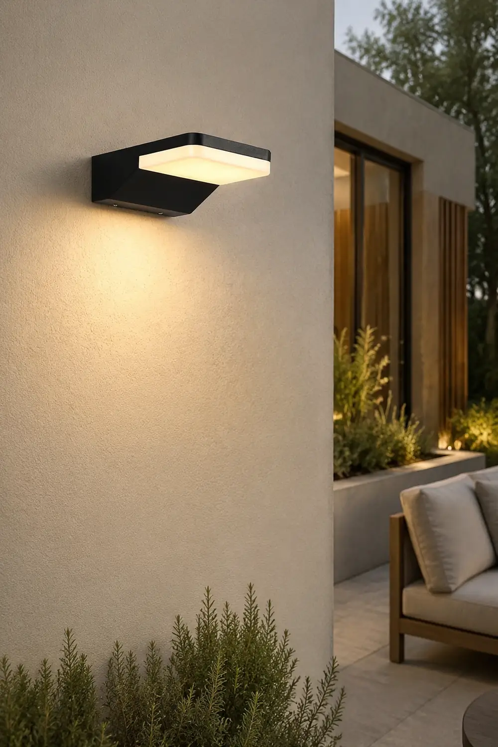 Rectangular Creative LED Waterproof Black Modern Outdoor Wall Sconces Lighting - Lumpaz