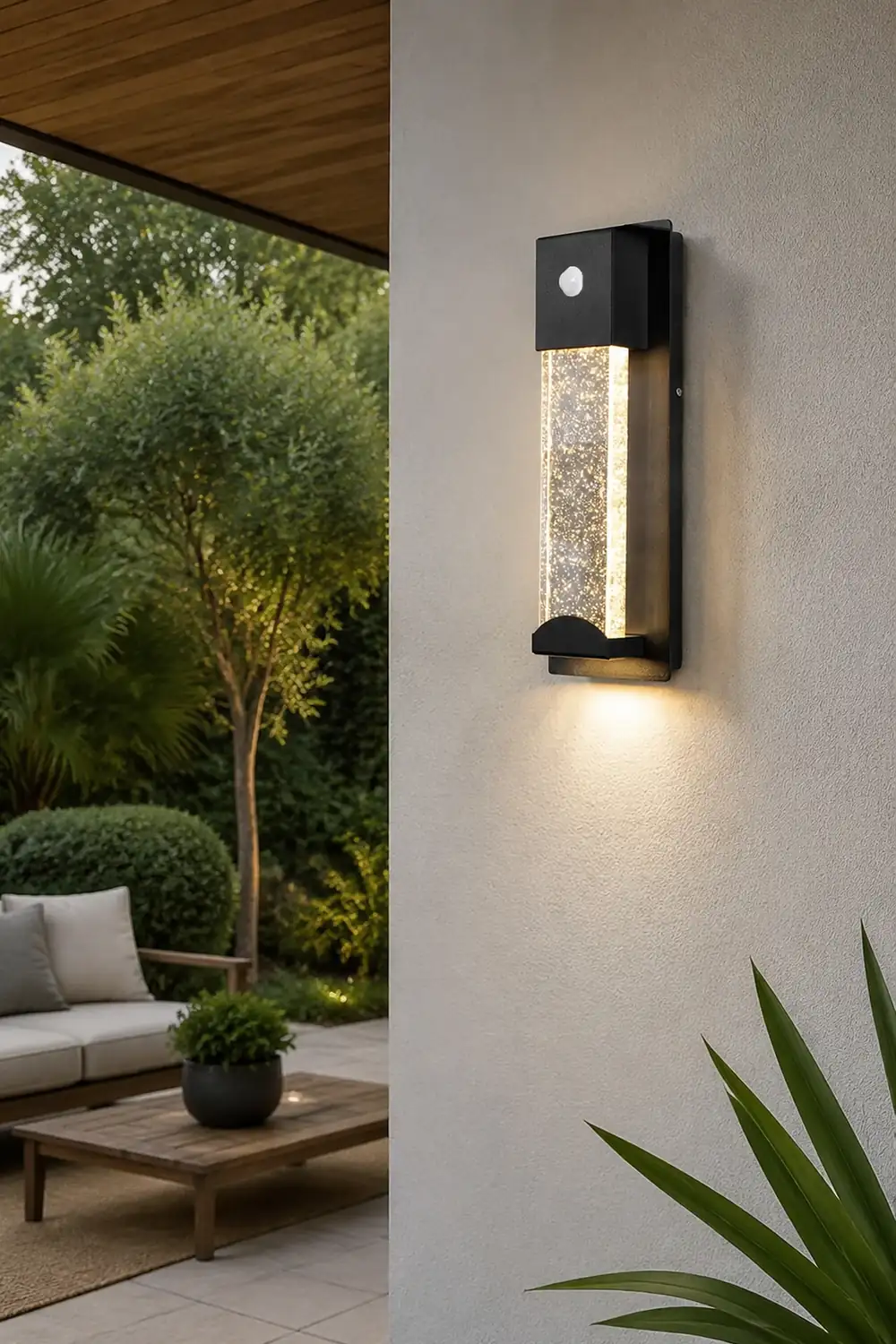 Minimalist Crystal Bubble Glass Waterproof LED Motion Sensor Wall Lamp - Lumpaz