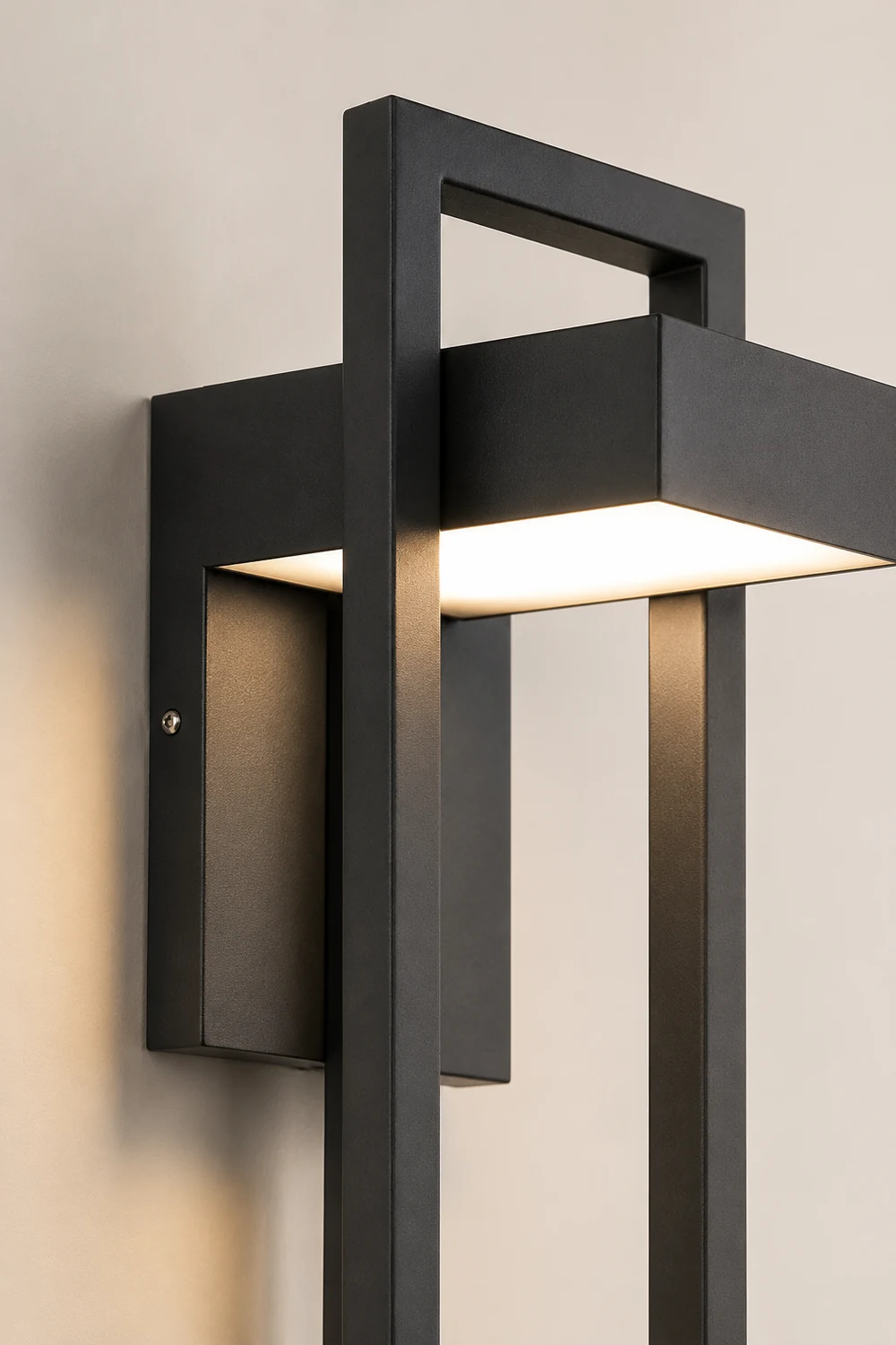 Rectangular Minimalist LED Waterproof Black Modern Outdoor Wall Lamp - Lumpaz