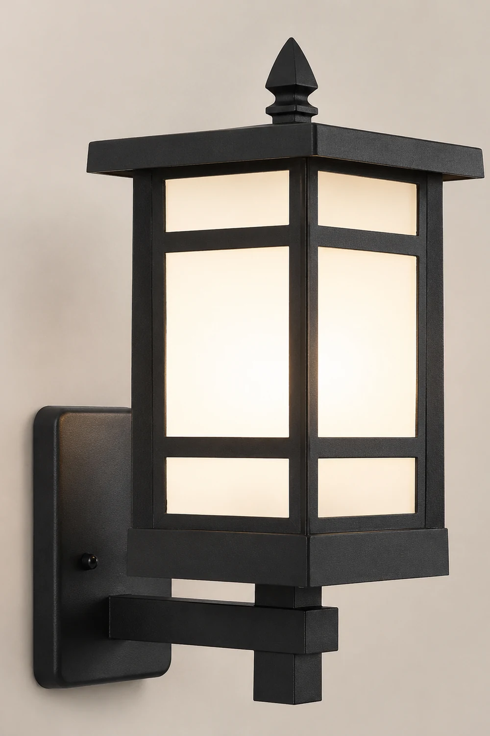 Vintage Waterproof LED Glass Matte Black Retro Wall Lamp Exterior Lights - Lumpaz