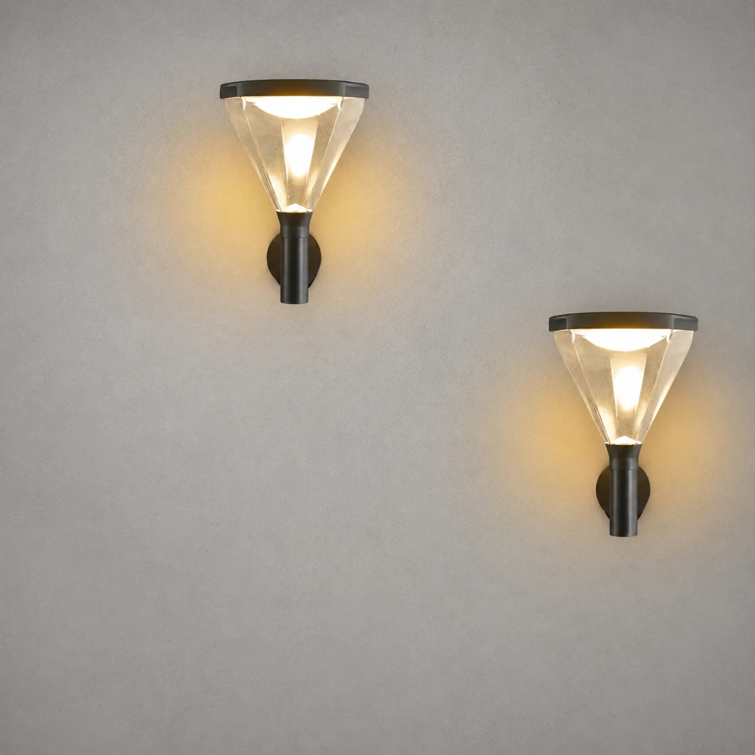 Waterproof Dimmable LED Black Modern Solar Outdoor Wall Lights Wall Lamp - Lumpaz