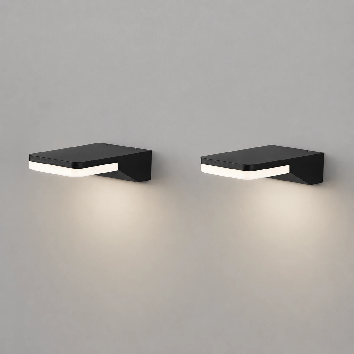 Rectangular Creative LED Waterproof Black Modern Outdoor Wall Sconces Lighting - Lumpaz