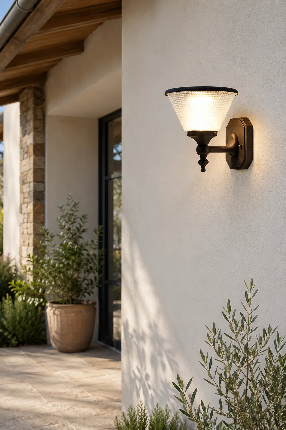 Round Waterproof LED Three Step Dimming with Remote Solar Wall Lights - Lumpaz