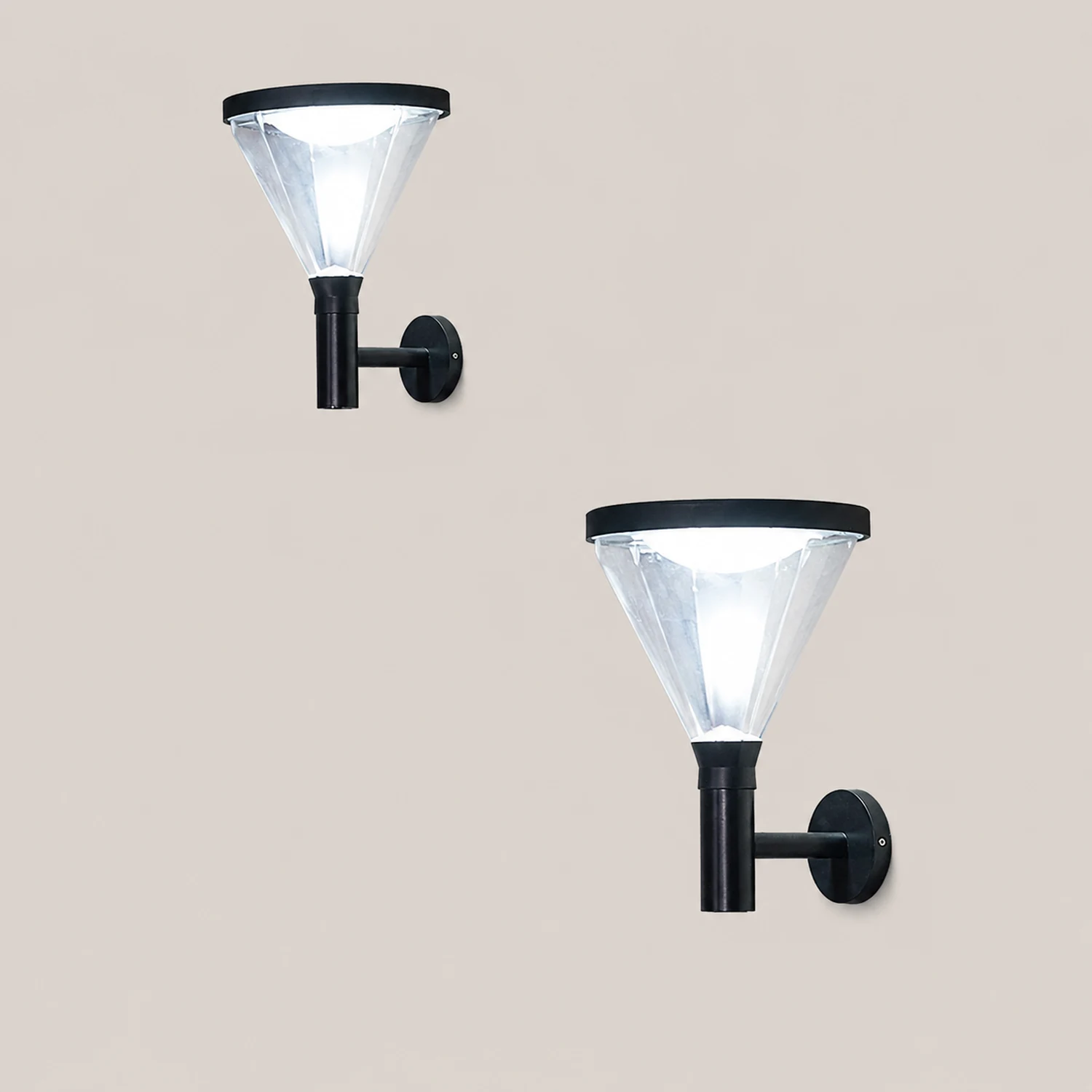 Waterproof Dimmable LED Black Modern Solar Outdoor Wall Lights Wall Lamp - Lumpaz