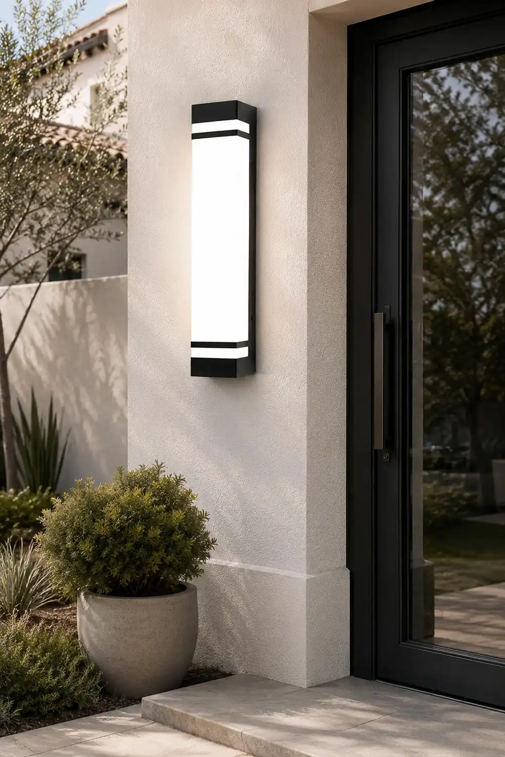 Waterproof Strip LED Black Modern Outdoor Wall Light Fixture Wall Lamp - Lumpaz