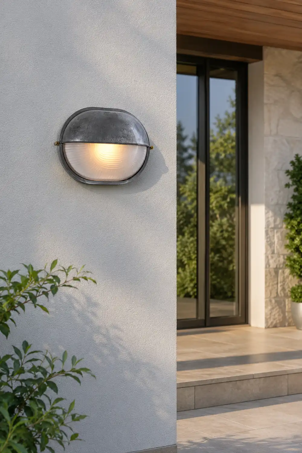 Round Oval Cast Aluminum Glass Waterproof Retro Industrial Wall Lamp - Lumpaz